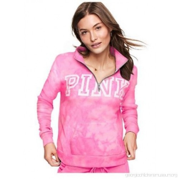 PINK Victoria's Secret Tops - Victoria’s Secret PINK Tie Dye Quarter Zip Small